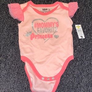 Cute pink onesie with ruffle sleeves